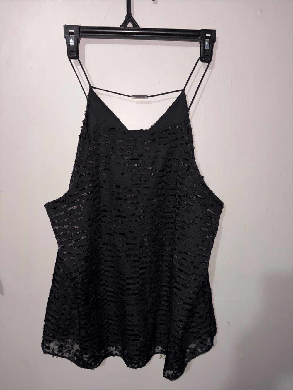Calvin Klein Black Sheer Lace-Effect Strappy Camisole